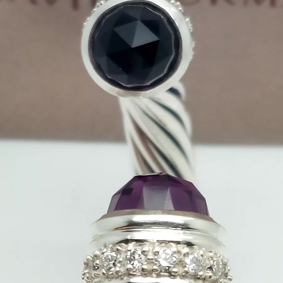 Auth David Yurman Amethyst & Diamond 10mm Bracelet - Picture 3 of 4